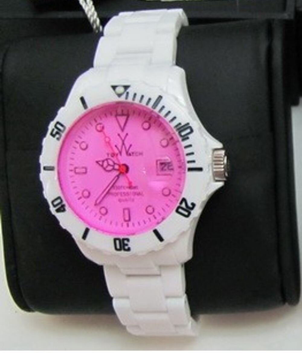 New ToyWatch Toy Watch FL01WHVL Violet Crystal Plasteramic Date Display Watch